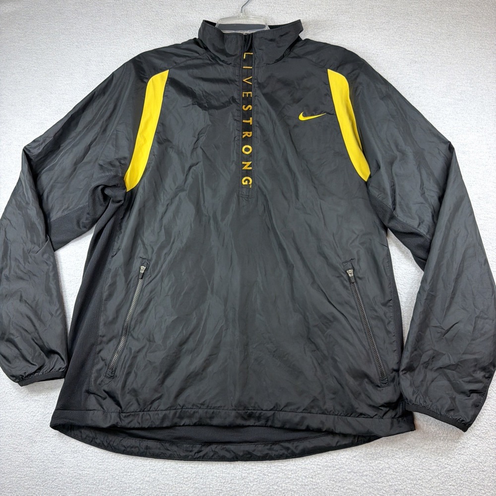 Nike Livestrong Jacket Mens L Vintage Y2K Swoosh Half Zip Pullover Jacket